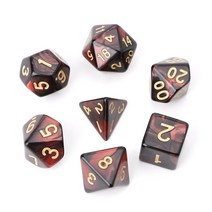 7pcs/set trpg 보드 게임 d4-d20 용 아크릴 다면체 주사위, 검은색