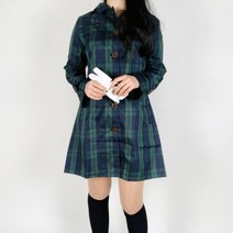 티앤드골프 여성 체크 방수 레인코트 비옷 우비 바람막이 골프웨어, M(55~66), 카키 체크