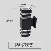 야외작업용조명 세차 틴팅샵 고성능 방수 알루미늄 2x12w 야외 led 벽 램프 정원 차고 현대 장식 홈 실내, 02 White, 03 280mm square black