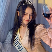 생일축하용품 어깨띠+티아라 왕관세트 미스코리아띠 해피벌스데이 HBD 기념일 홈파티 감성파티, 골드, 색상:골드