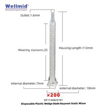 araldite 3m 접착제 에폭시 혼합 노즐 small wedge blade bayonet static mixer for two component ab glue gun origi, 200개, 113mm
