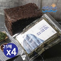 청정 완도 특산물 무조미 구워나온 곱창김 25매 x 4봉 LAGG254, 단품, 단품