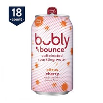 Bubly Bounce Caffeinated Sparkling Water Citrus Cherry 버블리 바운스 스파클링 워터 시트러스 체리 355ml(12oz) 18캔