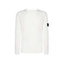 스톤 아일랜드 [명품]스톤아일랜드 와펜패치 라운드넥 골지 니트 아이보리 남..