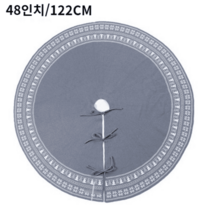 크리스마스트리 스커트 하단덮개 라운드 레트로 가리개, 122cm 빈티지 눈꽃나무 스커트-그레이