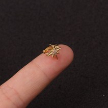 1개/몫 큐빅 지르코니아 후프 귀걸이 유행 미니 피어싱 골드 로즈 컬러 도금 스터드 여성 선물, 17 17_01 Steel(1PC)