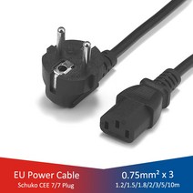 전원케이블 PC 전원 연장 코드 2m 5m 10m Schuko EU 플매트 카펫 러그 IEC C13 공급 장치 케이블 프로젝터 컴퓨터 모니터 프린터 소니 PS4, 3 분