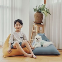 생활특권 쫀득 어린이 빈백 소파 쿠션, 쫀득 어린이 빈백_네이비