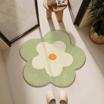 북유럽 꽃 모양 바닥 매트 주방매트 발매트 러그 화장실 욕실 주방 인테리어 카페트 귀여운, 그린