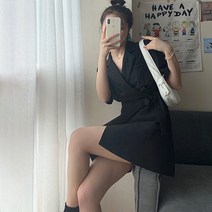 [레티고] 카라 트렌치 랩 반팔 원피스