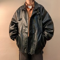 가죽자켓 코트 PU 남자 2023 봄계절 캐쥬얼 와이드 루즈핏 모터복 트렌드 PY9227P80 4993765767