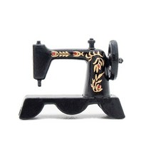 DIY 북엔드 미니어처Odoria 1:12 빈티지 바느질 상자 바늘 가위 뜨개질 도구 키트 재단사 세트 인형집 액, 01 Metal Sewing Machine