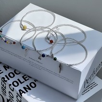 천연석 실버볼 발찌 Gemstone Silver Ball Anklet (Silver 925)