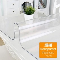 비트라테이블 PVC 투명 식탁보 방수 내유성 데게 부드러운 유리 실리콘 직사각형 테이블 매트, Transparent+60x120cm
