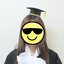 [낭만오리] 미니 학사모 머리띠 미니 졸업 머리띠 졸업 머리핀, 3.검정