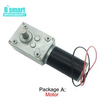 웜기어 감속기 모터 Bringsmart DC 24v 웜 기어드 모터 1.6-70kg.cm 높은 토크 D 샤프트 12v 7-470rpm 회전, 04 12v 40rpm_01 Package A