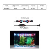 메탈라이트 슬림 어항 수조 형광등 조명 90-260v 18-48cm 수족관 빛 led 방수 물고기 탱크 클립 빛 수중 장식 잠수정 램프 식물 성장 램프, szdq20cf