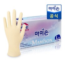 마미손 일회용 라텍스 천연고무장갑 100매 (대 L사이즈)