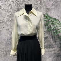 시슬리 언발 카라넥 셔츠 블라우스 SAWS50061 IV