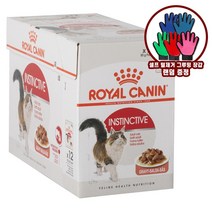 로얄캐닌 고양이 습식사료 텔제거그루밍장갑 기프트에디션, 로얄캐닌 캣 인스팅티브 그레이비파우치 85g*12개+털제거그루밍장갑(왼손)