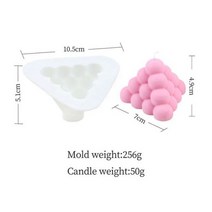 피라미드 버블 캔들 몰드 무스 케이크 초콜릿 매직 볼 실리콘 DIY 양초 만들기 용품, 01