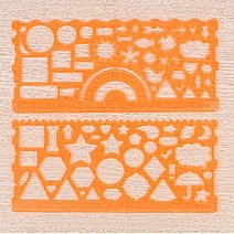 여러 도형 모양자 직사각형 20cm 20개입 도면용 디자인용 별모양 동그라미 세모 우산 구름 학습 교육 공부