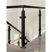 강화유리 클램프 난간 접합 클립 사각기둥형 브라켓, 201 재질 38각관 1050mm 높이, 1개