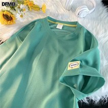 DFMEI 와플 티셔츠 남자 반팔 여름 반팔 루즈핏 코디