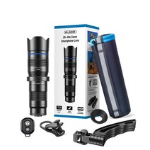 스마트폰망원렌즈 접사 어안 광각 확대경 apexel hd 메탈 20-40x 줌 경 단안 전화 카메라 + 용 미니 삼각대 모든 스마트 폰, 원격 셔터로, 2.With Remote Shutter, 없음