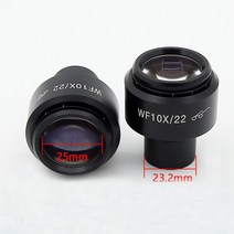 현미경부품 악세사리 디옵터 조절 가능 wf10x22mm 생물학적 현미경 접안 렌즈 높은 아이포인트 광각 렌즈, 2개