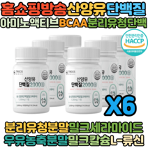 산양유단백질 분리유청단백질 WPI BCAA식약청 인증 류신단백질 류신 락토프리 카제인 근육 프로틴 보충제 필수아미노산 뮤신 30정 X6