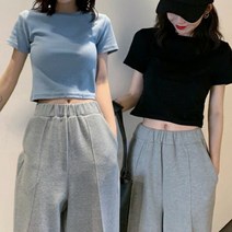 주디앤 여성 한나 라운드 크롭 반팔티 2P