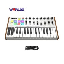 런치패드 전자키보드 전자드럼패드 WORLDE-25 키 Midi 키보드 컨트롤러 25 USB MIDI 6.35mm 페달 잭 장착, 04 Style 2