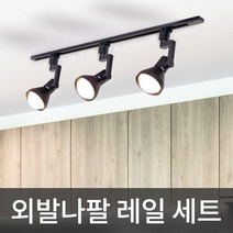 플랜룩스 외발 나팔 레일조명 세트 레일등, 03.2m4등세트(일자형)-블랙/전구포함:LED볼전구G95-주광색