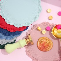 실링왁스 실리콘 받침대 티 코스터 인장 씰링 실링, 그레이