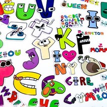 크앤비 로블록스 알파벳 로어 Alphabet Lore 스티커 1묶음 50매 데코 알파벳스티커, 알파벳로어스티커(1묶음50매)