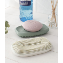 파스텔 뽀송 실리콘 비누받침(사각) 5color, 핑크