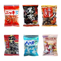 카스가이 일본 사탕 6종세트(소금+박하+땅콩+계피+흑+꽃)