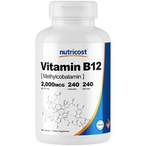 뉴트리코스트 명 비타민 B12 2 000mcg 캡슐 240캡슐 1서빙 2 000mcg 240회분 Vitamin B12 Capsules [240 CAPS], 240정, 1개