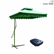 Ocean Whale 초대형 가든 사각 파라솔 + 물통 받침대 세트, 네이비+물통 받침대