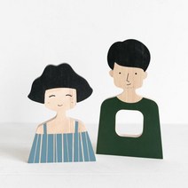 목조 장식 장식품 아영네식구 세식구 네식구 인테리어 우드 현관 귀여운 어린이방 집 신발장 식당 소품, 우리 둘 다-EF