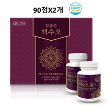 백수오 백수오추출물 백수오등복합물 백하수오 백수오즙 백수오차 알약 리놀레산 안토니아신 효능 국내산 식물성 식약처 해썹인증, 90정X2개