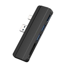 YSSHOP Surface Pro 3 노트북 변환기 용 5 In 1 USB 허브 어댑터 TF 카드 판독기, 검정