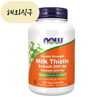 나우 푸드 더블 스트렝스 밀크 씨슬 추출물 300 mg 200 베지캡슐 실리마린, 1개, 200개