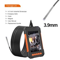 스마트폰내시경 카메라 산업용 배관 하수구 내시경 3.9mm8mm 내시경 검사 4.33939 6 led 조명 2600amh 배터리와 화면 1080p hd 뱀, 1m, 3.9mm 단렌즈