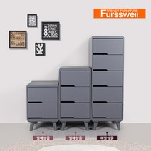 퍼스웰 하트 400 틈새 5단서랍장(SS_011), 오크백