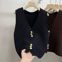 초 봄 디자인 센스 V넥 스웨터 조끼 여성 카디건 야외 탑