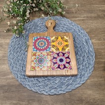 현우드 큰사이즈 타일냄비받침 돌답례품 집들이선물, 05.만다라, 1개