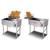 핫도그기계 매장창업 주방튀김기 야시장 중형 꼬치, 12형 세로형 +트레이+튀김봉틀 튀김봉5개