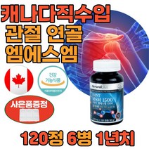 캐나다 직수입 식약처 인증 MSM 엠에스엠 관절 영양제 120정 6통 조인트 joint 골다공증 뼈 연골 손 발 가락 목 허리 건강 기능 식품 시니어 50 60 70대 알약 타입